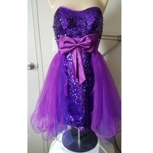 strapless sequin and tulle sweatheart dress